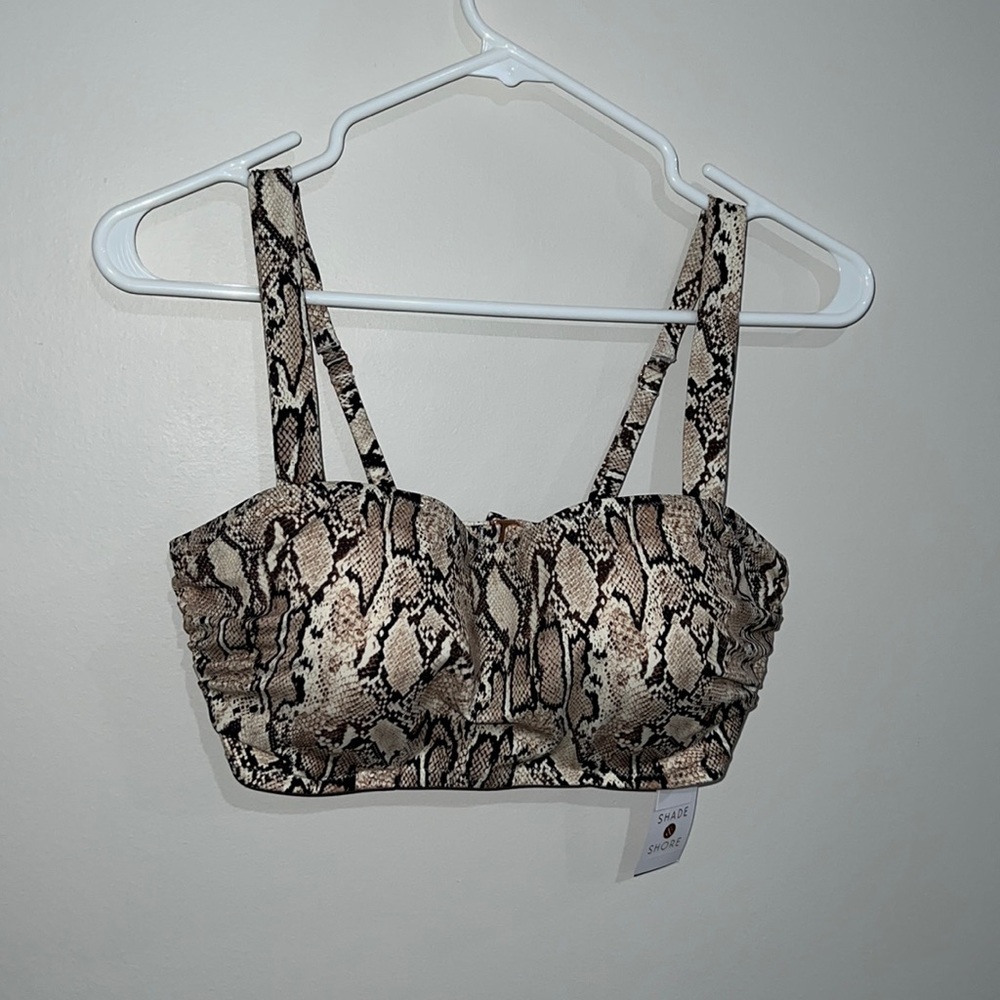 Snake skin print bikini top